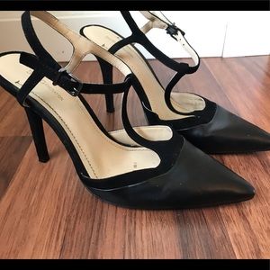 BCBGeneration Black T Strap Heels